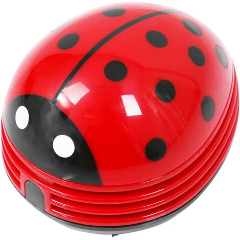 JORMFTTE Mini Portable De Poche Sans Fil De Table Miettes Balayeuse De Bureau Poussière Aspirateur Mignon Beetle Coccinelle À Piles