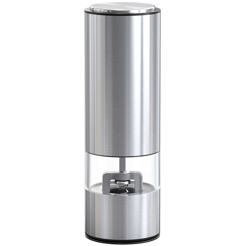 Héloise - Mini Portable Electric Stainless Steel Grinder Black Pepper Grinder Table Salt Sea Salt Grinder Pepper Grinder(Stainless Steel)