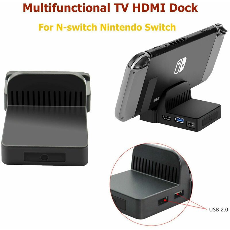 

Mini Portátil TV HDMI USB Video Base Dock Stand para Consola Nintendo Switch Game