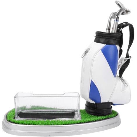 Mini Porte-stylo de Bureau en Forme de Sac de Golf avec Boîte à Cartes de Visite - Idée Cadeau Original