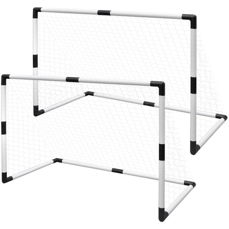 

vidaXL Set de porterías de fútbol mini 2 uds para niños 91,5x48x61 cm - Blanco