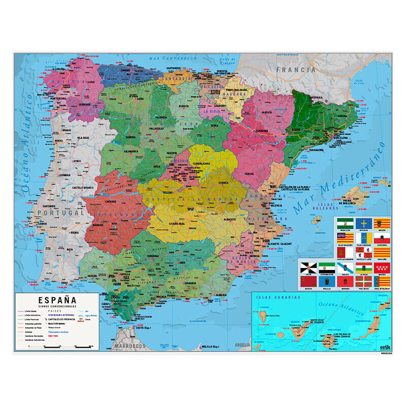 Mini poster carte d'Espagne