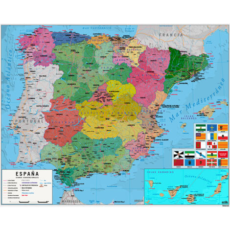 Mini poster mappa della Spagna