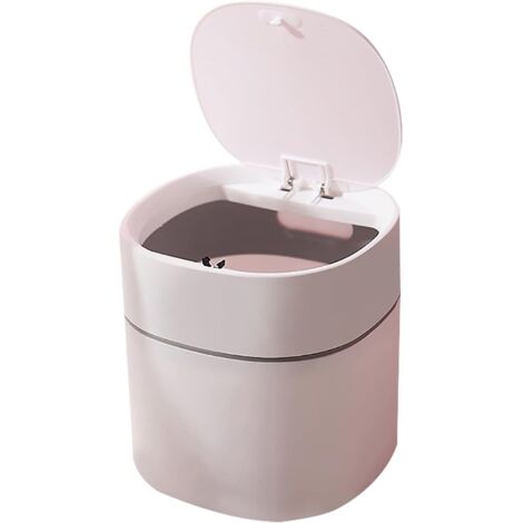 Mini poubelle de bureau avec couvercle (blanc)-Fei Yu