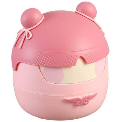 Mini Poubelle de Bureau avec Couvercle Flip - Petite Corbeille à Papier pour Salle de Bain, Chambre, Bureau - Rose