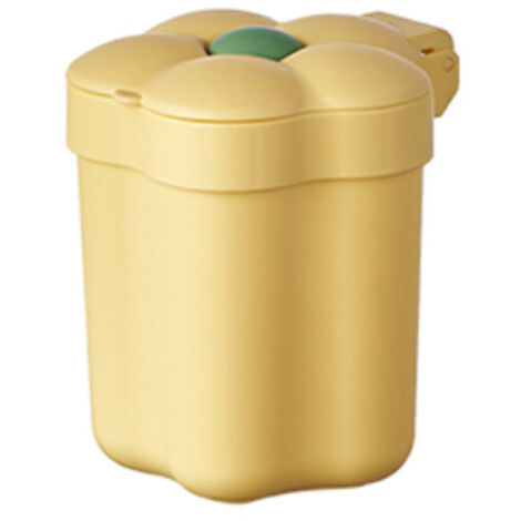 Mini poubelle de bureau avec couvercle, jolie poubelle portable, petite poubelle pour chambre, bureau, salon(jaune)