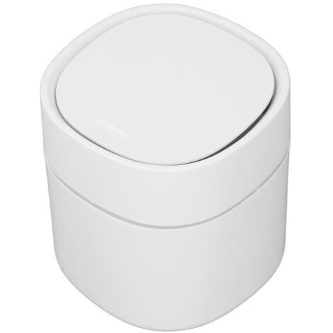 Mini poubelle de bureau Dilwe - Blanc - Ouverture One Touch - Facile à nettoyer