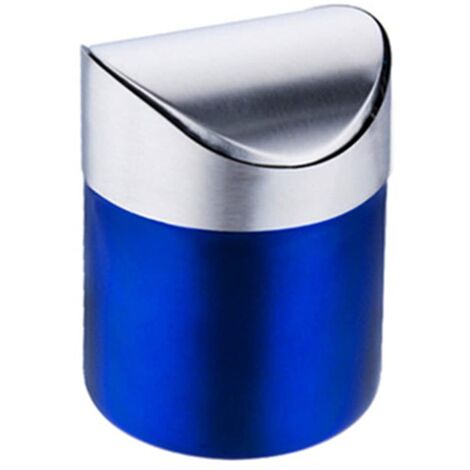 Mini poubelle de bureau en acier inoxydable (bleu foncé)-Fei Yu