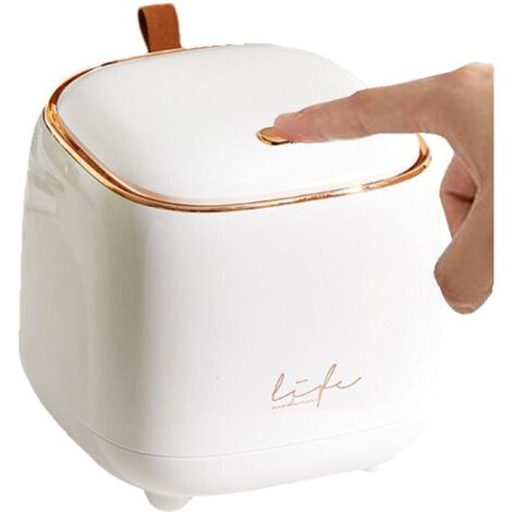 Mini Poubelle De Bureau,Petite Poubelle De Table Avec Couvercle À Bouton-Poussoir,En Plastique,Pour Bureau, Voiture,Salle De Bain,Chambre