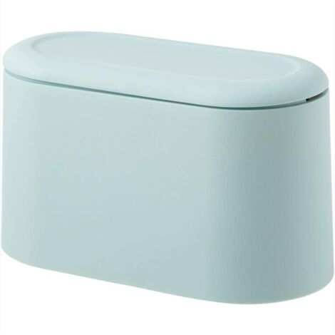 Mini Poubelle de comptoir pour Presse, Couvercle de Cartouche, Poubelle, Porte-Maquillage, vanité, Salle de Bains, Cuisine, Bureau (Lumière Bleu)