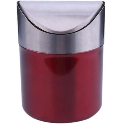 Mini poubelle de table en acier inoxydable – Couvercle basculant – Dimensions 12 x 16 cm – Pour petits espaces et déchets de cuisine