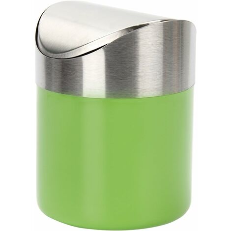 Mini poubelle en Acier Inoxydable avec Couvercle de Balan?oire Pratique pour Bureau Table Voiture Chambre GrooFoo