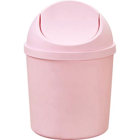 Mini poubelle en plastique avec couvercle basculant, petite poubelle de bureau