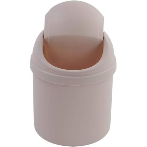Mini poubelle en plastique avec couvercle rotatif, 0,7 gallon (rose) - Mini poubelle en plastique avec couvercle rotatif, 0,7 gallon (rose)