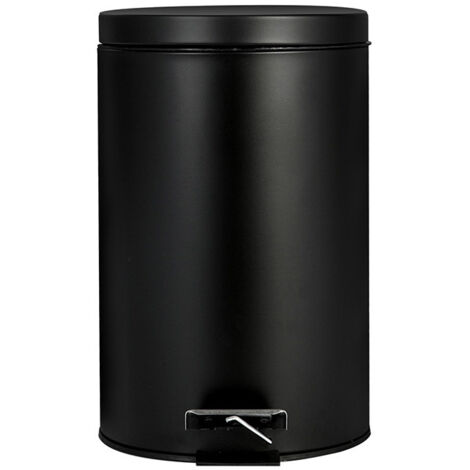 Mini poubelle en plastique de 3 L, design compact pour le nettoyage et le bureau, noire
