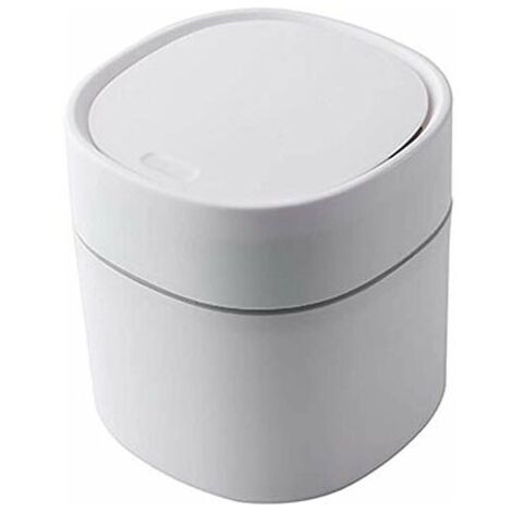 Mini Poubelle en Plastique Poubelle de Bureau créative Poubelle de Bureau avec Couvercle Petite Poubelle de Nettoyage de Bureau à Domicile Bouton Poubelle de Rangement de Bureau