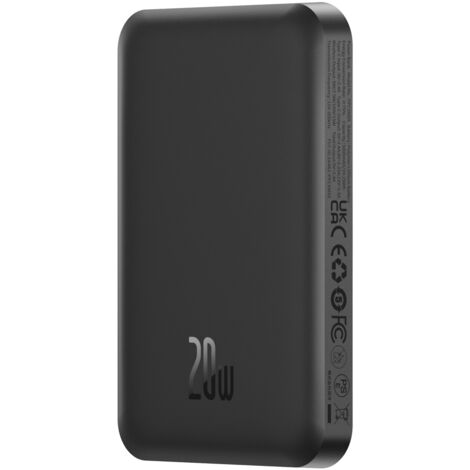 Mini power bank magnetico Baseus da 5000 mAh, USB-C 20 W (nero)
