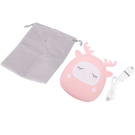 Mini Power Bank Rose - Chauffage Mains USB Léger 2 en 1 pour Bureau et Maison