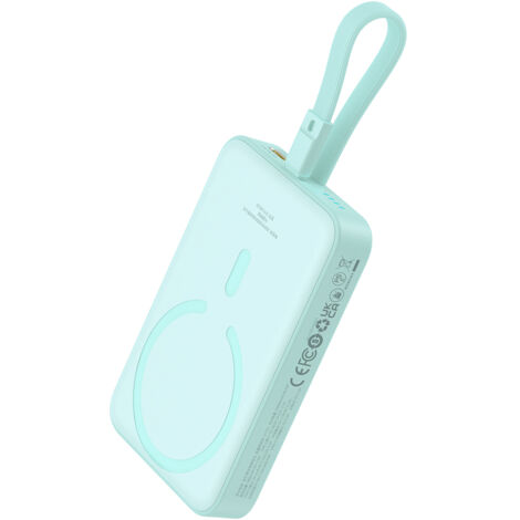 Mini Powerbank MagSafe 10000mAh 20W con cable Lightning para iPhone 0,3m Azul