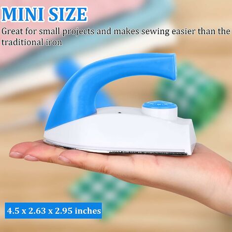 Mini presse à chaleur à température réglable Mini fer à repasser électrique portable avec base de charge Accessoires pour projets de transfert de vinyle Vêtements DIY T-shirts Chaussures Chapeaux Peti