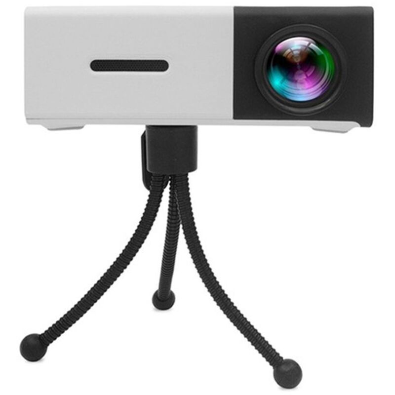 Mini projecteur LED HD portable à lumière douce, alimenté par batterie, pour home cinéma, téléphone portable, prise américaine