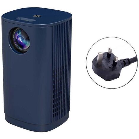 Mini projecteur LED T1 480x360 pixels, mini projecteur vidéo USB 1080p, prise britannique, bleu