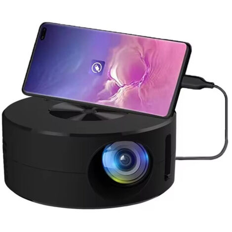 Mini projecteur LED YT200 pour projection vidéo mobile et home cinéma, compatible 1080p, synchronisation USB, écran pour enfants et smartphones, technologie LED - Noir