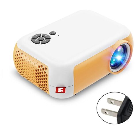 Mini projecteur portable A10 compatible 1080p LED pour lecteur DVD/clé USB - Prise US