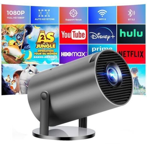 Mini Projecteur Portable -Bluetooth Auto - Vidéoprojecteur Intelligent Full HD - Support 4K -Wifi 6 et BT 5.0