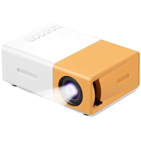 Mini projecteur portable YG300 : projecteur multimédia Full HD 1080p pour home cinéma, compatible iOS et Android smartphone, tablette, ordinateur portable, PS4, clé TV, lecteur DVD, HDMI, AV, USB.