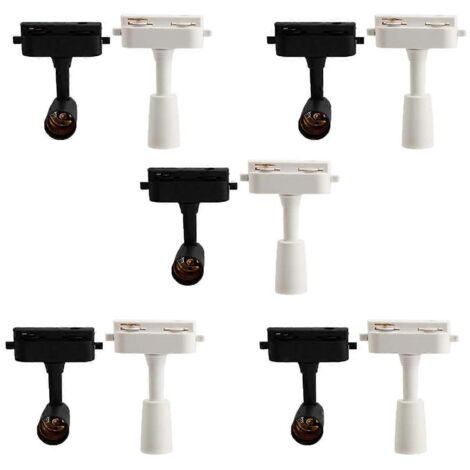 Mini projecteur sur rail réglable, ampoule monophasée noire et blanche