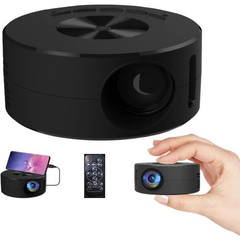 Mini Projecteur USB Portable pour iPhone et iPad avec Télécommande, Haut-parleur Intégré et Port Audio