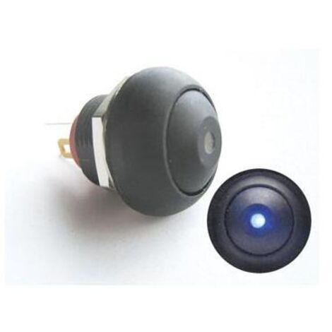 MINI PULSADOR - LED AZUL - 1P SPST OFF-(ON)