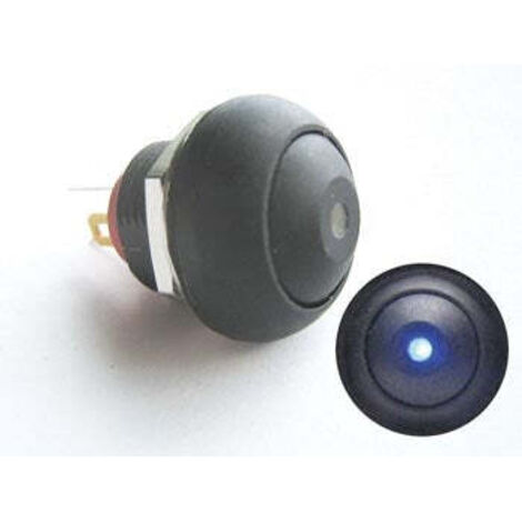 MINI PULSANTE CON LED BLU 1P SPST OFF-(ON)