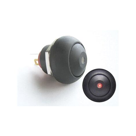 MINI PULSANTE CON LED ROSSO 1P SPST OFF-(ON)