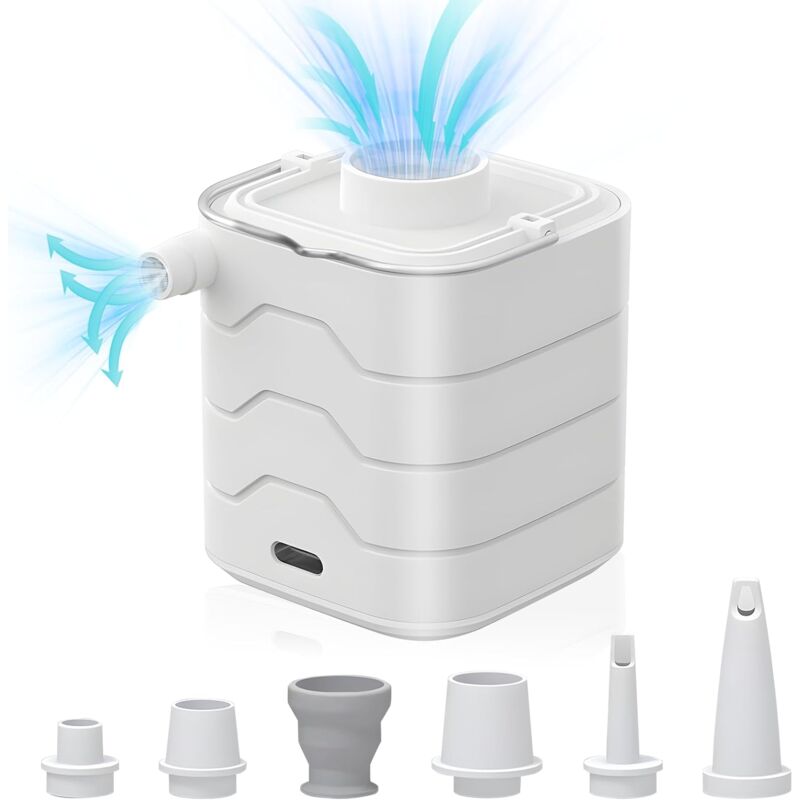 Mini Pump 2024, Pompe à air électrique 4kPa avec Lampe pour Matelas à air pour gonfler et dégonfler, Pompe de Camping Rechargeable pour lit à air et