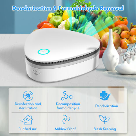 Mini purificador de aire USB para refrigerador y automóvil, generador de ozono para eliminar olores en armarios y cómodas, 11.5 x 11.5 x 4.3 cm, recargable