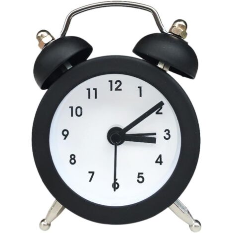 Mini-Quarzwecker, Morgenwecker mit kleinem 5-cm-Zifferblatt, batteriebetriebener Knopfwecker, 5-cm-Vintage-Wecker, für Schlafzimmer, Kinder, Jungen und Mädchen