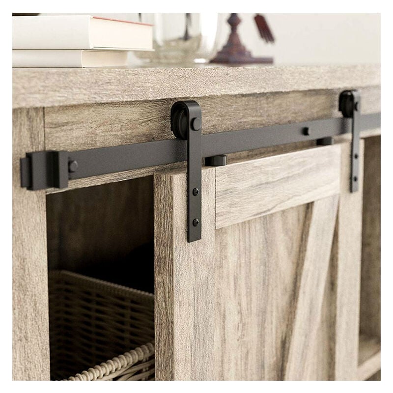 Mini Quincaillerie Kit de Rail Rail Porte Coulissante pour Apetite Porte de Grange pour Meuble tv Armoires - 1,5CM