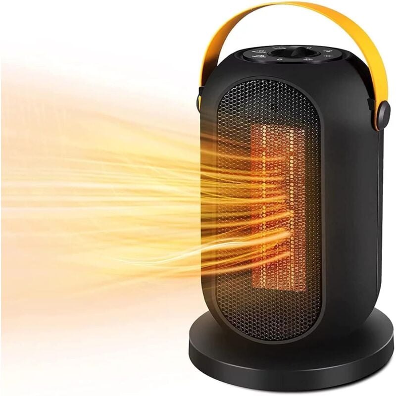 Mini Radiateur Soufflant 1200W, 6 Modes, PTC Radiateur Soufflant Céramique, Chauffage Electrique, 90°Oscillation Thermostat Ajustable Pour Salle De