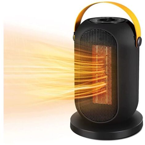Mini Radiateur Soufflant 1200W, 6 Modes, PTC Radiateur Soufflant Céramique, Chauffage Electrique, 90°Oscillation Thermostat Ajustable Pour Salle De Bain, Bureau, Salon