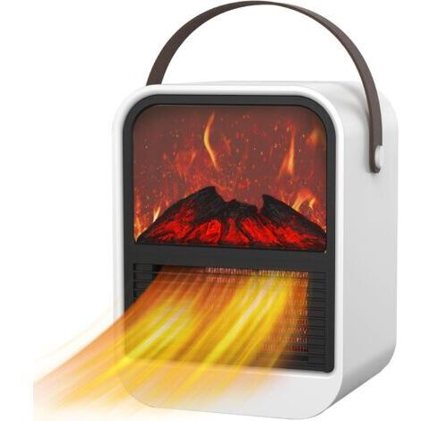 Mini Radiateur Soufflant à Économie Chauffage Soufflant Effet Cheminée Électrique Radiateur Soufflant Chauffage d'appoint 1500W pour Salon, Chambre, Salle de Bain