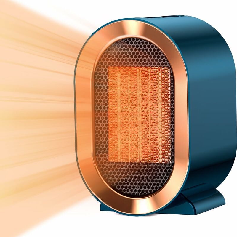 Jusch - Mini radiateur soufflant à économie d'énergie, 220 v, 1 200 w, pour salon, chambre à coucher, salle de bain, 2 modes [sûr – silencieux – bleu]
