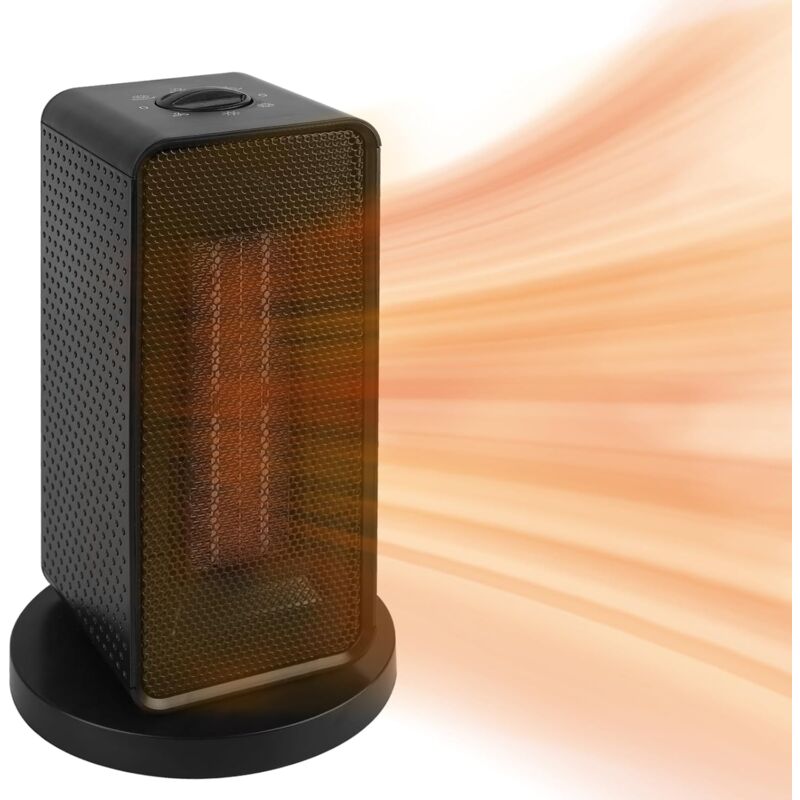 Mini Radiateur Soufflant à Économie,Chauffage Soufflant Électrique silencieux, Radiateur Céramique 1200 Watt, 70°Tourner, 3 Modes, bureau, salon