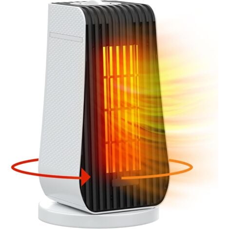 S-GIANT Mini Radiateur Soufflant Salle de Bain 1200W Chauffage Soufflant Silencieux 90掳 Oscillation Minuterie Chauffage Electrique Economique pour Bureau, Chambre