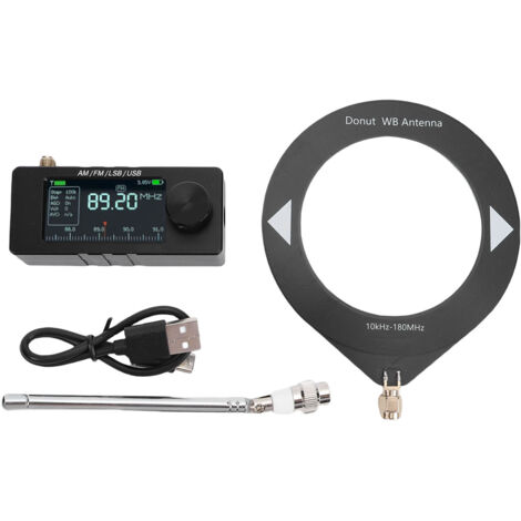 Mini Radio avec écran 1.9 pouces FM AM LSB USB récepteur DSP pleine bande CNC boîtier en alliage d'aluminium