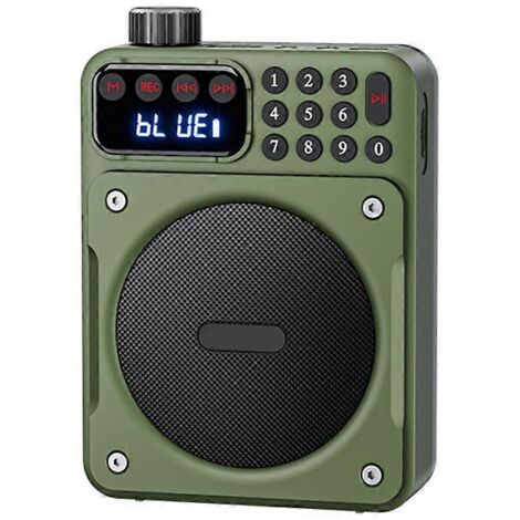 Mini radio FM portable, batterie rechargeable amovible, verte (voir photo)