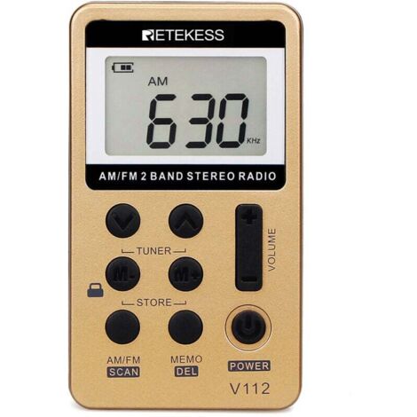Mini radio portátil KZQ, radio FM AM recargable, walkman, temporizador de apagado, conector para auriculares, ideal para exteriores, deportes, regalo de Navidad.