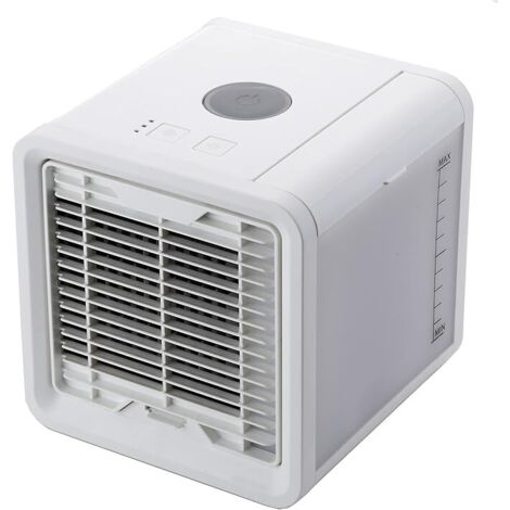 Mini rafraîchisseur de bureau USB 6 W (0,6 L) avec adaptateur secteur - Capacité du réservoir : 750 ml - Nombre de vitesses : 3 - Câble USB (fourni) - Adaptateur secteur (fourni) [Classe énergétiqu