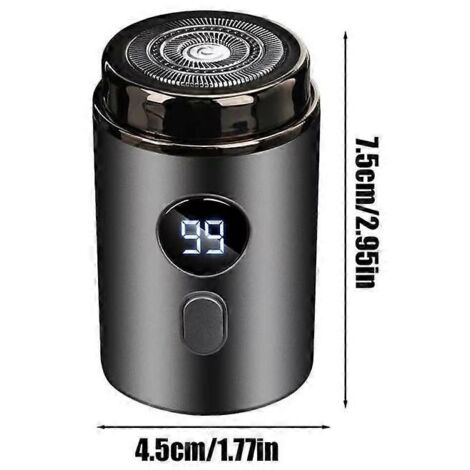 Mini Rasoir Électrique Rechargeable, Lavable, Sans Fil pour Visage et Barbe, Idéal Voyages et Voiture (Noir)